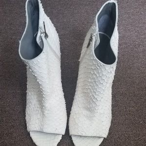 Vince! white snakeskin bootie